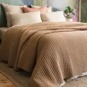 Couvre Lit Coton Matelassé ZOLA Caramel - L'Effet Papillon