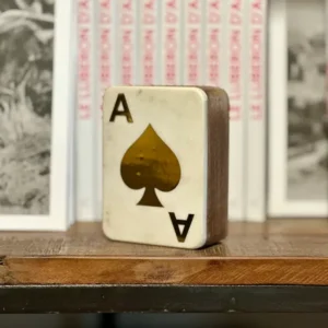 Étui de Cartes Solo en Bois et Marbre - Blanc