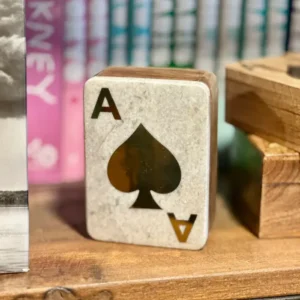 Étui de Cartes Solo en Bois et Marbre - Gris