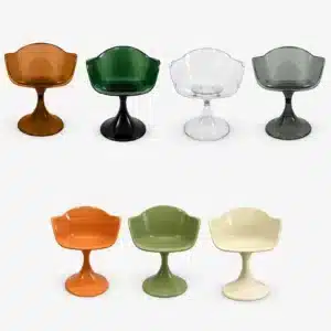 Fauteuil Norrebro – Design rétro à pied central - all couleur