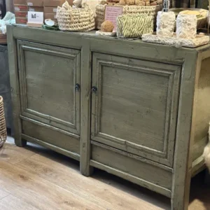 Buffet Antique Vert Laqué 2 Portes