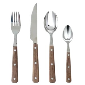 Set 4 Couverts façon bois MARCEL - Bois naturel