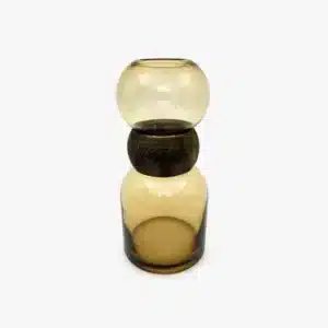 Vase en Verre et Bois Ambre RING 31