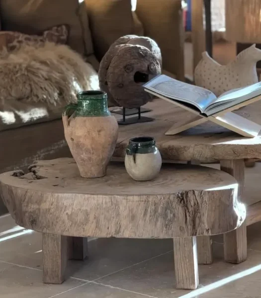 Table basse en bois orme de pagter